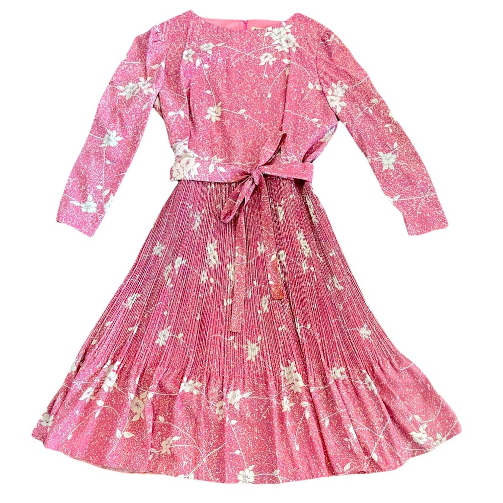 POSH BY JAY ANDERSON Vintage BEAUTIFUL Pink White subtle floral dress Size 16